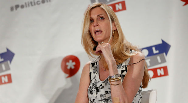 Political commentator Ann Coulter speaks during the