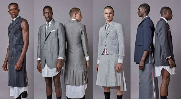 When I saw photos on Facebook of Thom Browne's latest line for men, I have to admit that I was floored.