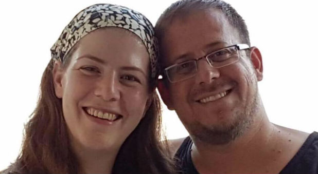 Michal Salomon with her husband, Elad, who was murdered in his own home.