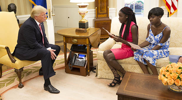 President Donald Trump and Chibok Schoolgirls