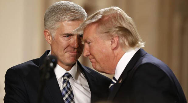President Donald Trump and Associate Supreme Court Justice Neil Gorsuch