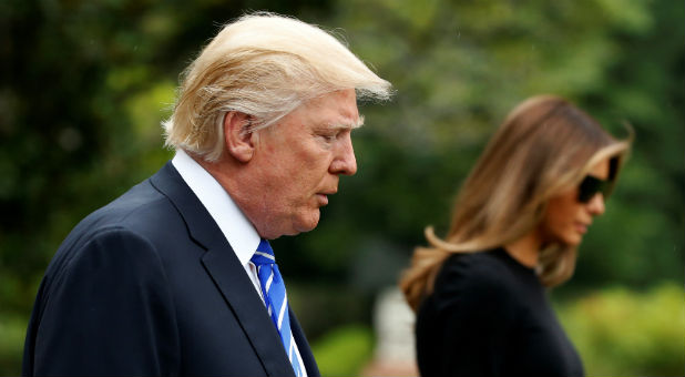 U.S. President Donald Trump and first lady Melania Trump depart for travel to Poland and the upcoming G-20 summit in Germany, from the South Lawn of the White House in Washington.