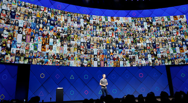 Facebook CEO Mark Zuckerberg speaks on stage during the annual Facebook F8 developers conference in San Jose, California.
