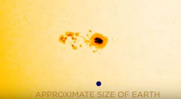 A large sunspot recently appeared on the sun's surface.