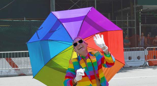 2017 07 rainbow umbrella man