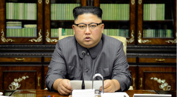 Kim Jong Un Delivers a statement.