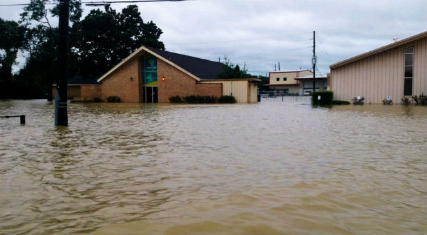 A church underwater in Houston.