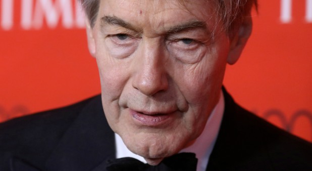 TV host Charlie Rose arrives for the Time 100 Gala in the Manhattan borough of New York, New York.