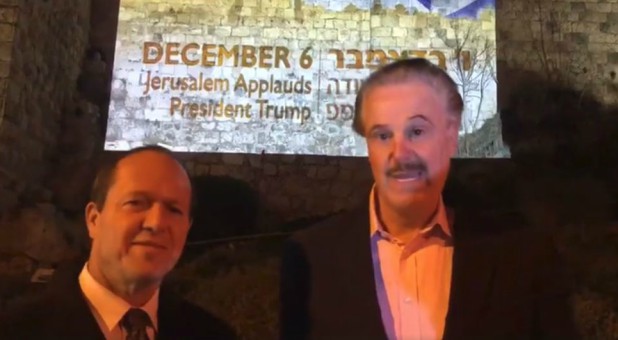 Mike Evans, right, has the largest Jerusalem prayer group in the world.