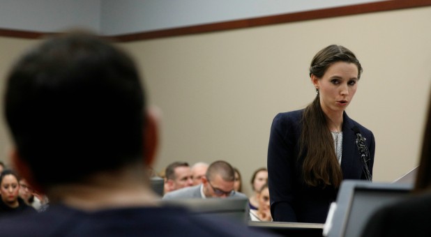 Victim Rachael Denhollander speaks at the sentencing hearing for Larry Nassar, a former team USA Gymnastics doctor.