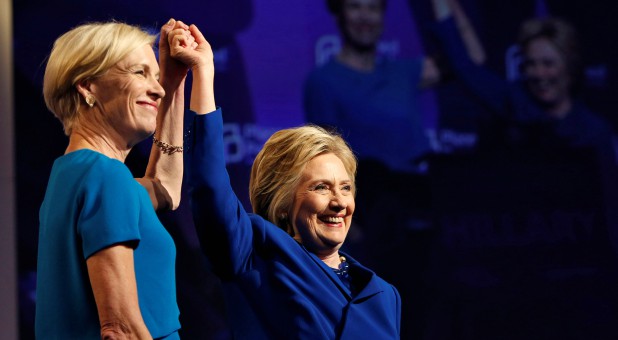 Cecile Richards, left, with Hillary Clinton.