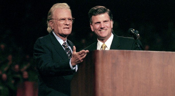 Billy Graham with his son Franklin.