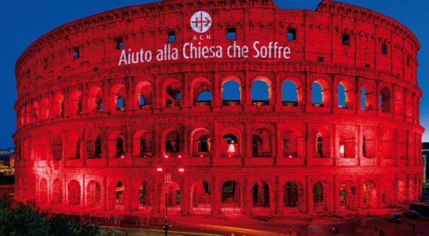 One of the world's most notorious sites of Christian persecution—the Colosseum in Rome—will be bathed in red light tomorrow.