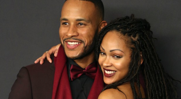 Writer DeVon Franklin and Actress Meagan Good (R) attend the 17th Annual Instyle and Warner Bros. Pictures Golden Globes After Party.