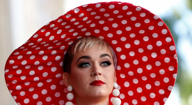 Singer Katy Perry attends the unveiling of the star for Minnie Mouse on the Hollywood Walk of Fame in Los Angeles.