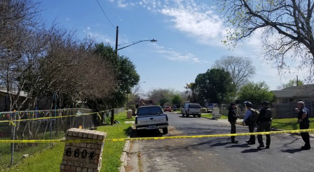 Austin Fire Department personnel attend the scene of a package explosion in the 6700 block of Galindo Street in east Austin, Texas.