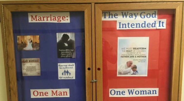 Providence College student and resident assistant Michael Smalanskas became the subject of vicious criticism and harassment after he adorned a bulletin board in his dorm hall with messages and photos promoting the biblical definition of marriage.