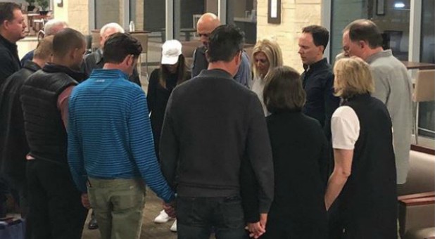 Debbie Morris shared this photo of a prayer circle on her Instagram.
