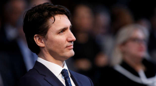 Canada's Prime Minister Justin Trudeau attends an official ceremony.