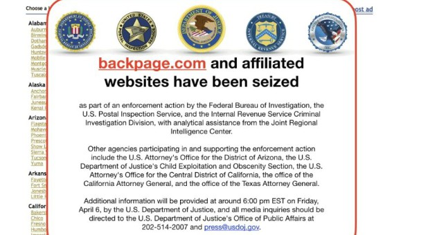 The U.S. government seized backpage.com.