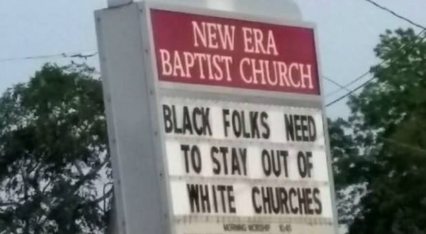 The sign at New Era Baptist Church in Birmingham.