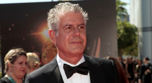Chef and television personality Anthony Bourdain arrives at the 65th Primetime Creative Arts Emmy Awards in Los Angeles, California, U.S., Sept. 15, 2013.