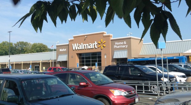 A Walmart parking lot