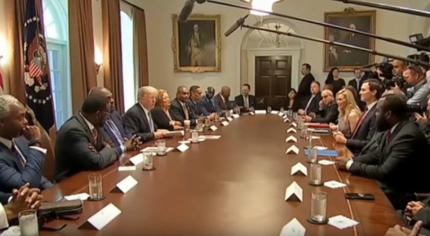 President Trump meets with pastors.
