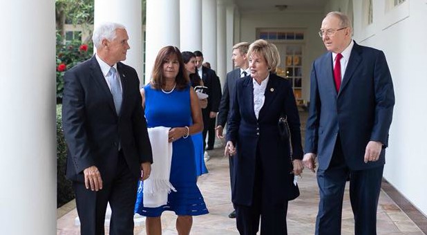 Mike and Karen Pence with James and Shirley Dobson.
