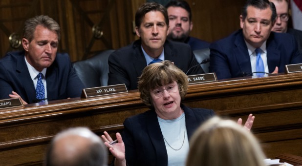 Rachel Mitchell, counsel for Senate Judiciary Committee Republicans, questions Dr. Christine Blasey Ford during the Senate Judiciary Committee.