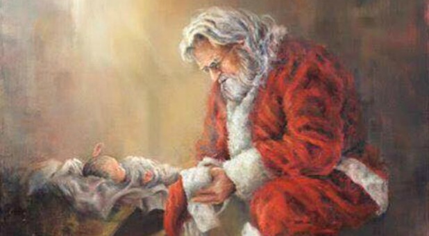 Facebook Censors Image of Santa Kneeling Before Jesus
