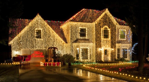 The Morris family decorates their home and property with more than 200,000 lights in Hayden, Idaho.