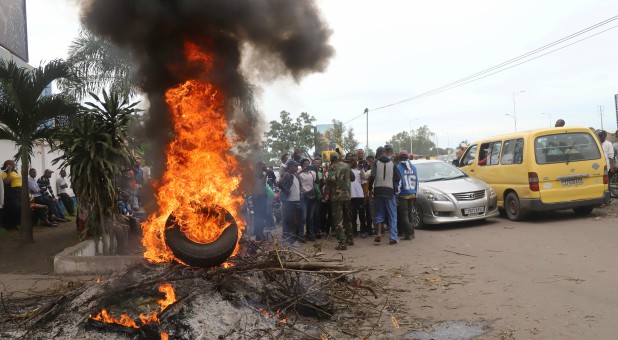 A protest in the Congo