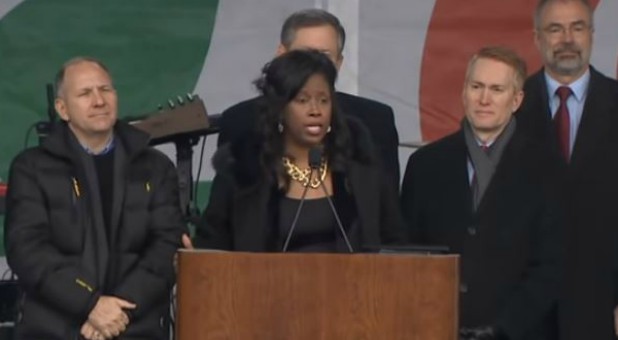 Katrina Jackson speaks at the March for Life.