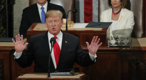 U.S. President Donald Trump delivers his State of the Union address to a joint session of Congress on Capitol Hill.
