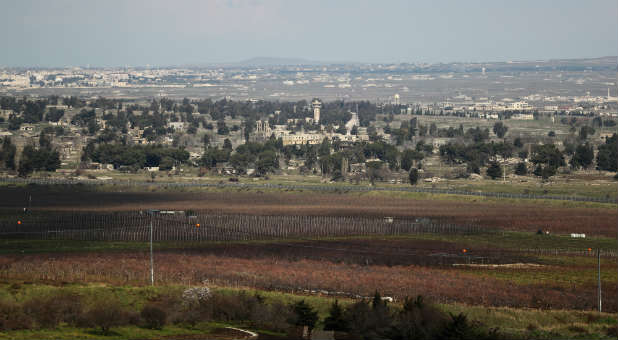 A general view of the Israeli-Syrian border is seen from the Israeli-occupied Golan Heights.