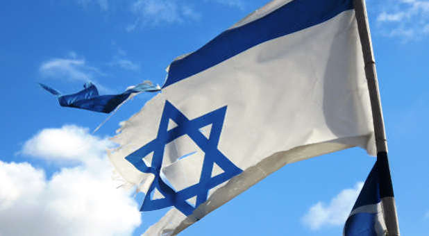 2019 03 Torned Israeli flag