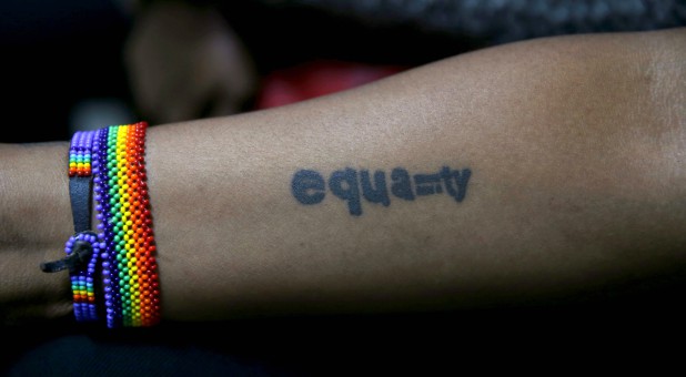 A tattoo of an LGBT activist