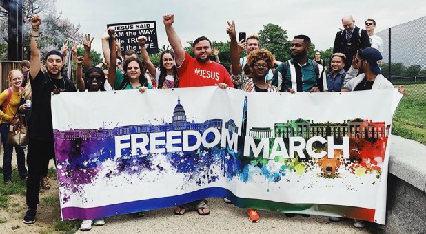 Members of the Freedom Family march on D.C.