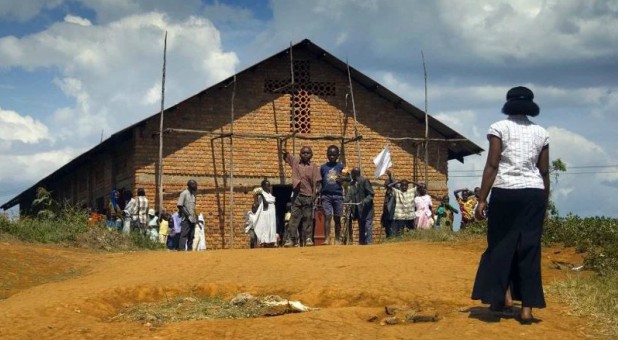 A small church near Lake Edward in southwestern Uganda