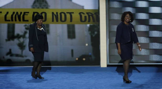 Felicia Sanders (R) and Polly Sheppard, two of the three survivors of the Mother Emanuel Church shooting in Charleston, S.C.