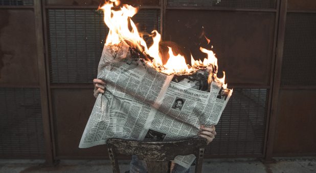 2020 01 newspaper on fire germany