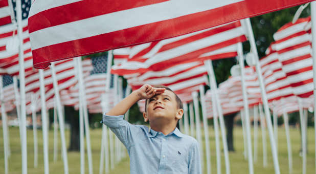 images American flag kid