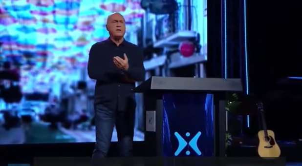 Pastor Greg Laurie preaches on