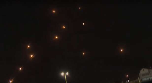The Iron Dome intercepts rockets launched over the city of Ashkelon, south of the Gaza strip.