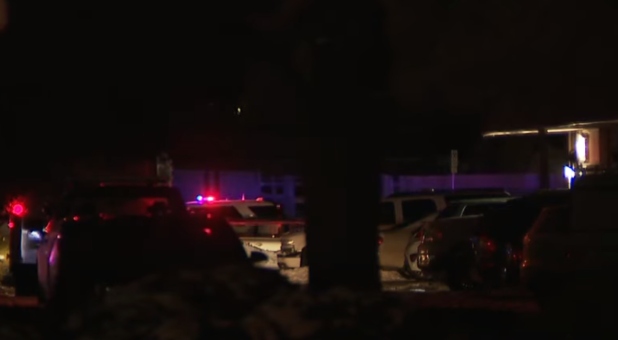 Scene as police investigate the recent shooting in Aurora, Colorado