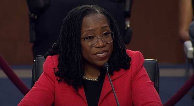 Judge Ketanji Brown Jackson testifies during her Senate Confirmation hearing.