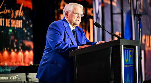 John Hagee speaking at the CUFI conference.