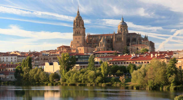 The Salamanca Cathedral in Salamanca, Spain.