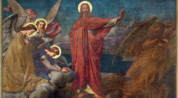 Painting of Jesus resisting temptation.